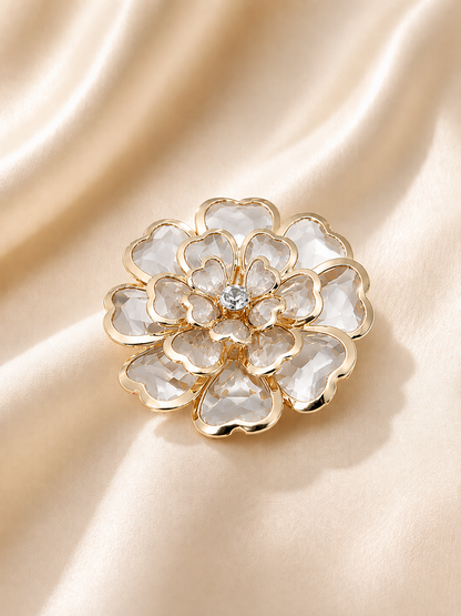 Rhinestone Camellia Button Covers – Snap-On Sparkle for Every Blouse