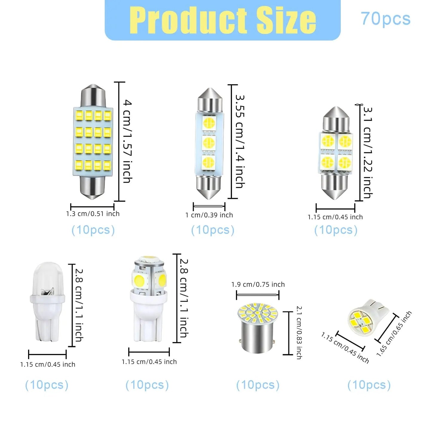 🔥Hot Sale 49% off🌟70 & 42 Pcs Interior Car Light Kit