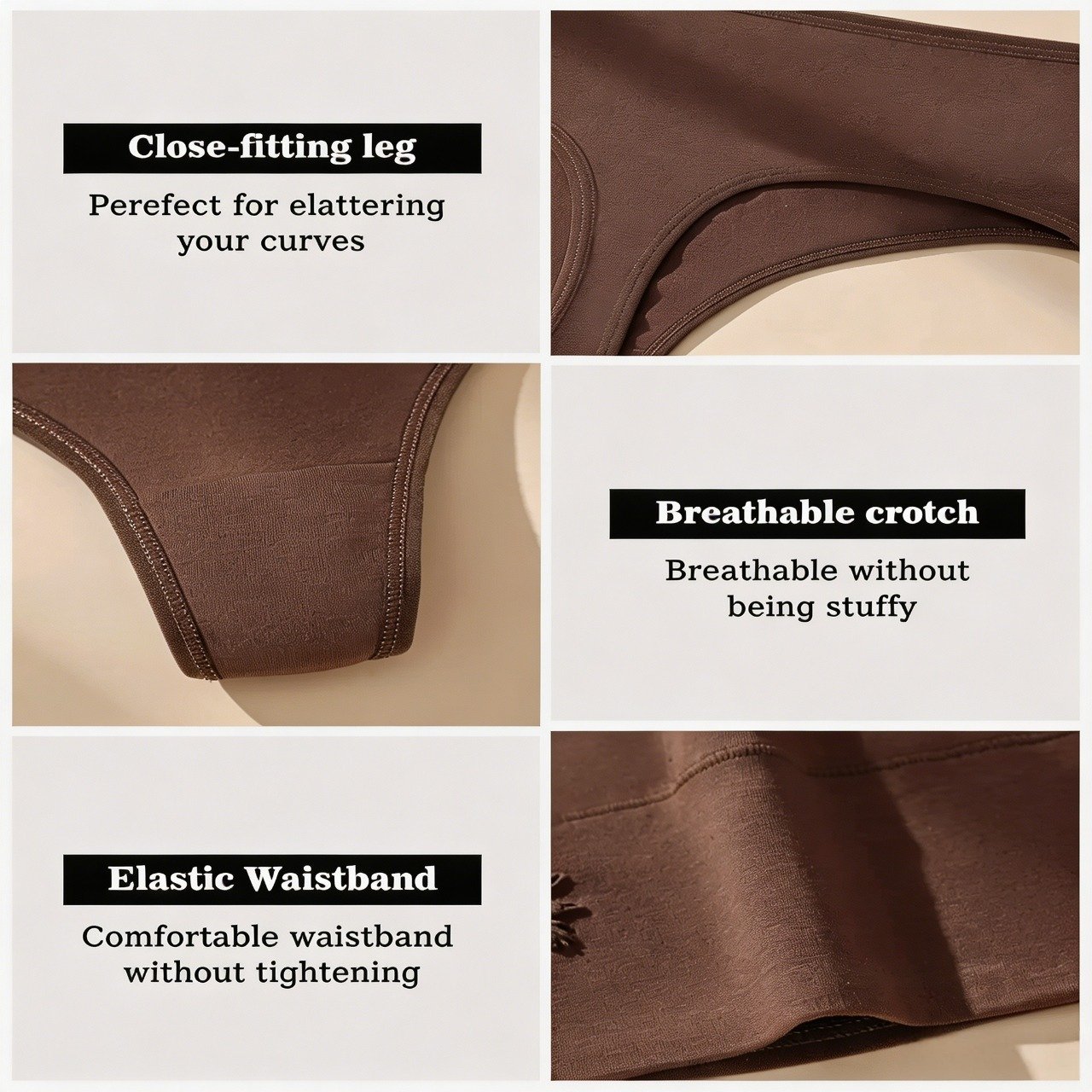 🏆1 Bestselling🏆4 Pack Women's High Waist Seamless Thongs