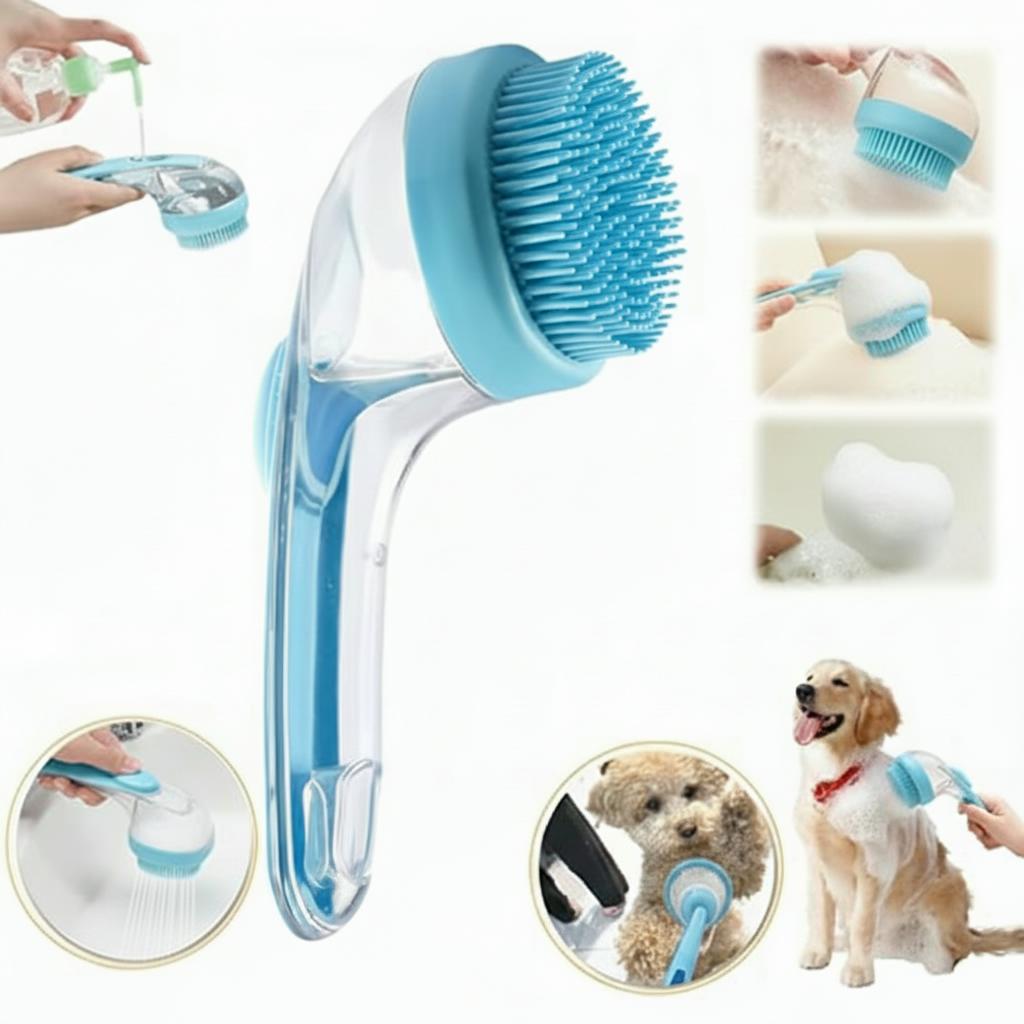 🐶2026 New 2-in-1 Pet Bath & Grooming Brush with Soap Dispenser – Dog & Cat Shampoo Massage Brush for Long & Short Hair 🛁✨