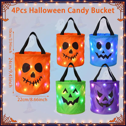 🎃Glow-Up Halloween LED Trick-or-Treat Candy Bucket Set