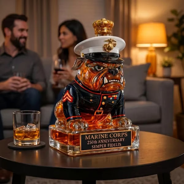 🔥HOT SALE 49% OFF👑🥃Marine Corps The 250th Anniversary Devil Dog Whiskey Bottle