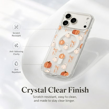 🎃 Watercolor Ghost Pumpkin iPhone Case – Cute Fall Halloween Design (17–11)
