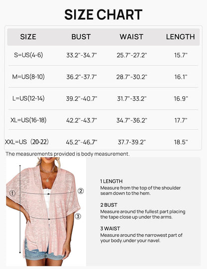 🔥2026 summer trend | Summer Short Sleeve Open Front Beach Coverup