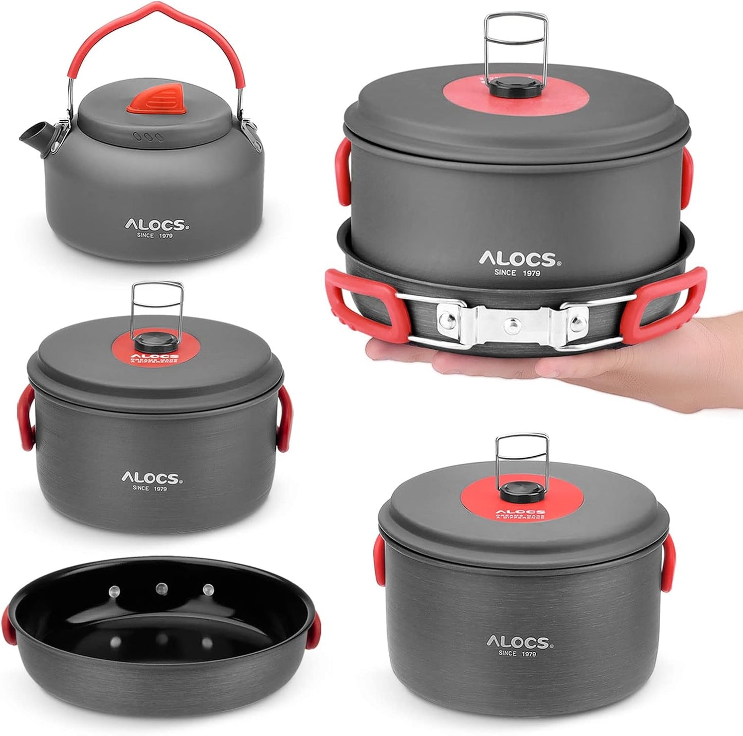 🔥HOT SALE 49% OFF🍳2026 Pro Outdoor Camping Cookware: 3-in-1 Ultra-Light Pots, Pans & Kettle Set! 🏕️🛒