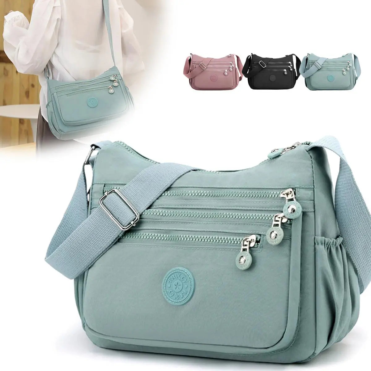 👜 Women's Anti-Theft Nylon Crossbody Bag With Multi-Pocket Shoulder Wallet Design