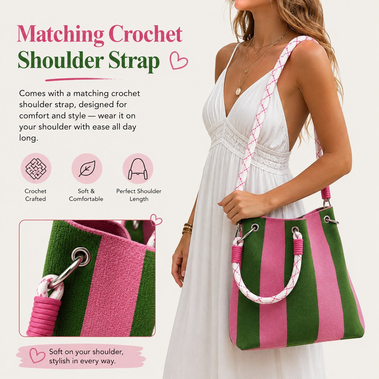 🔥HOT SALE 49% OFF🌴 Boho Woven Bucket Bag for Women- Handmade Woven Summer Beach Shoulder Bag
