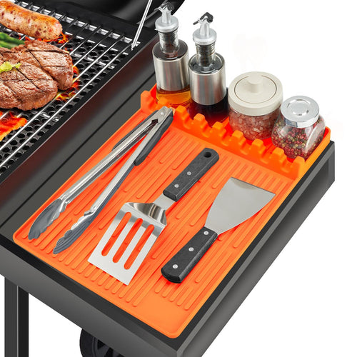 TYIIPLUS™ Silicone Grill Side Shelf Mat – Heat Resistant BBQ Tool Organizer