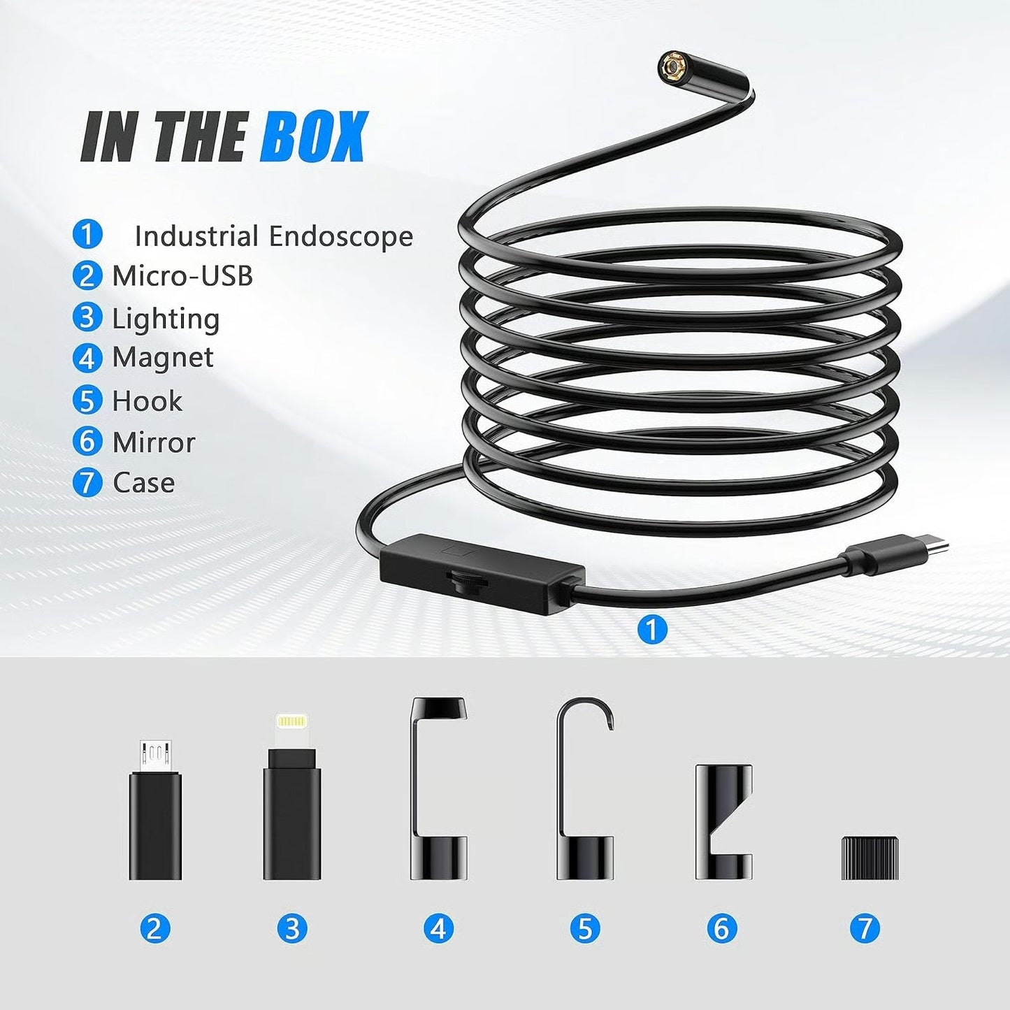 16.4ft HD Endoscope Camera for iPhone & Android