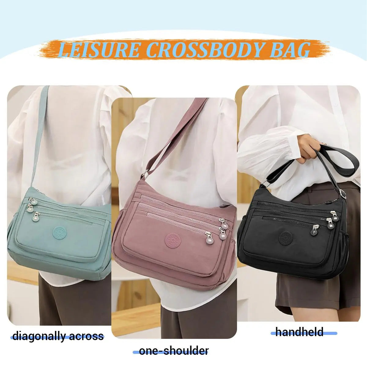 👜 Women's Anti-Theft Nylon Crossbody Bag With Multi-Pocket Shoulder Wallet Design
