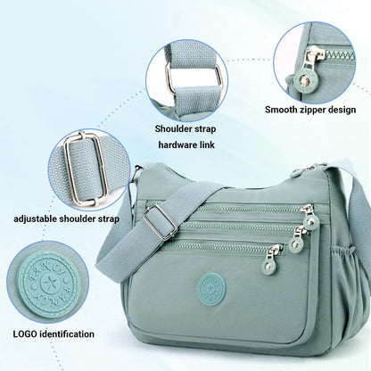 👜 Women's Anti-Theft Nylon Crossbody Bag With Multi-Pocket Shoulder Wallet Design