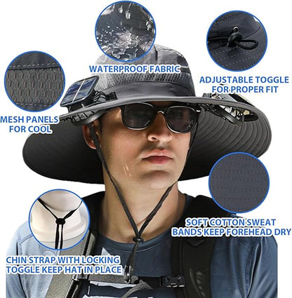 🔥Summer Hot Sale 49% OFF⚡2026 New Ultralight Solar Fan Sun Hat🎁Lighter Than a Baseball!⚾(Only 11oz)