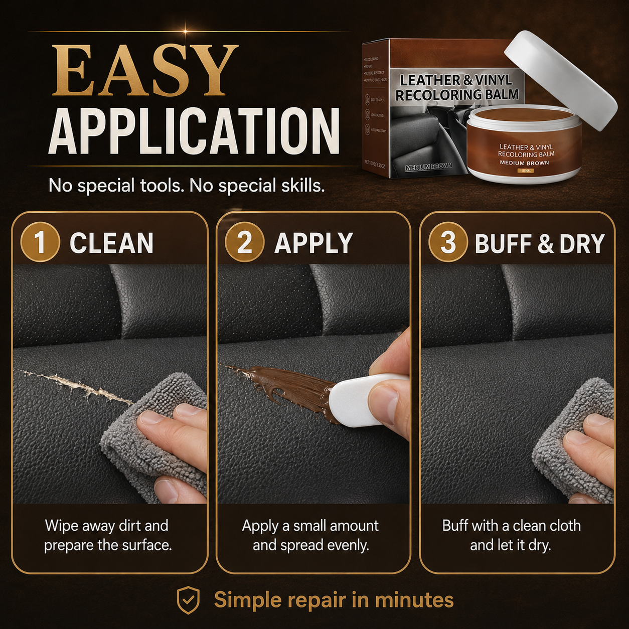 Leather Repair Paste – Restore Scratches, Scuffs & Worn Leather