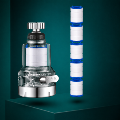 💧 360° Rotating Faucet Water Filter – 6-Layer Kitchen Tap Attachment