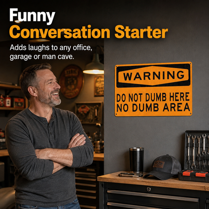 🚫 Warning Sign for Office & Garage – 8x12 Inch Humorous Metal Plaque, Perfect for Coworker Gag Gift
