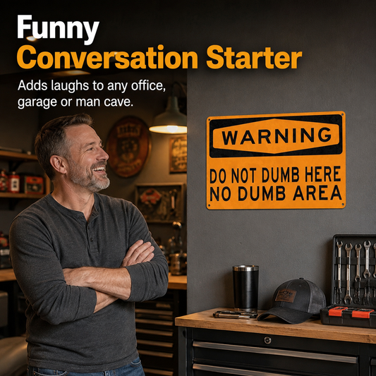 🚫 Warning Sign for Office & Garage – 8x12 Inch Humorous Metal Plaque, Perfect for Coworker Gag Gift