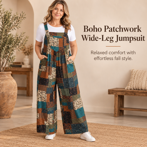 👗 Paisley Print One-Piece – Plus Size Strapless Jumpsuit, Boho Overalls with Pockets