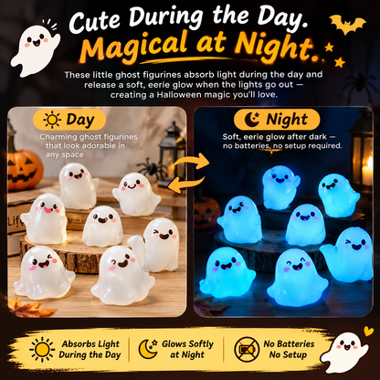 👻 Glow-in-the-Dark Mini Ghost Figurines – 18/24/36 Sets, Resin Halloween Decor for Party, Haunted House & Home 🎃✨