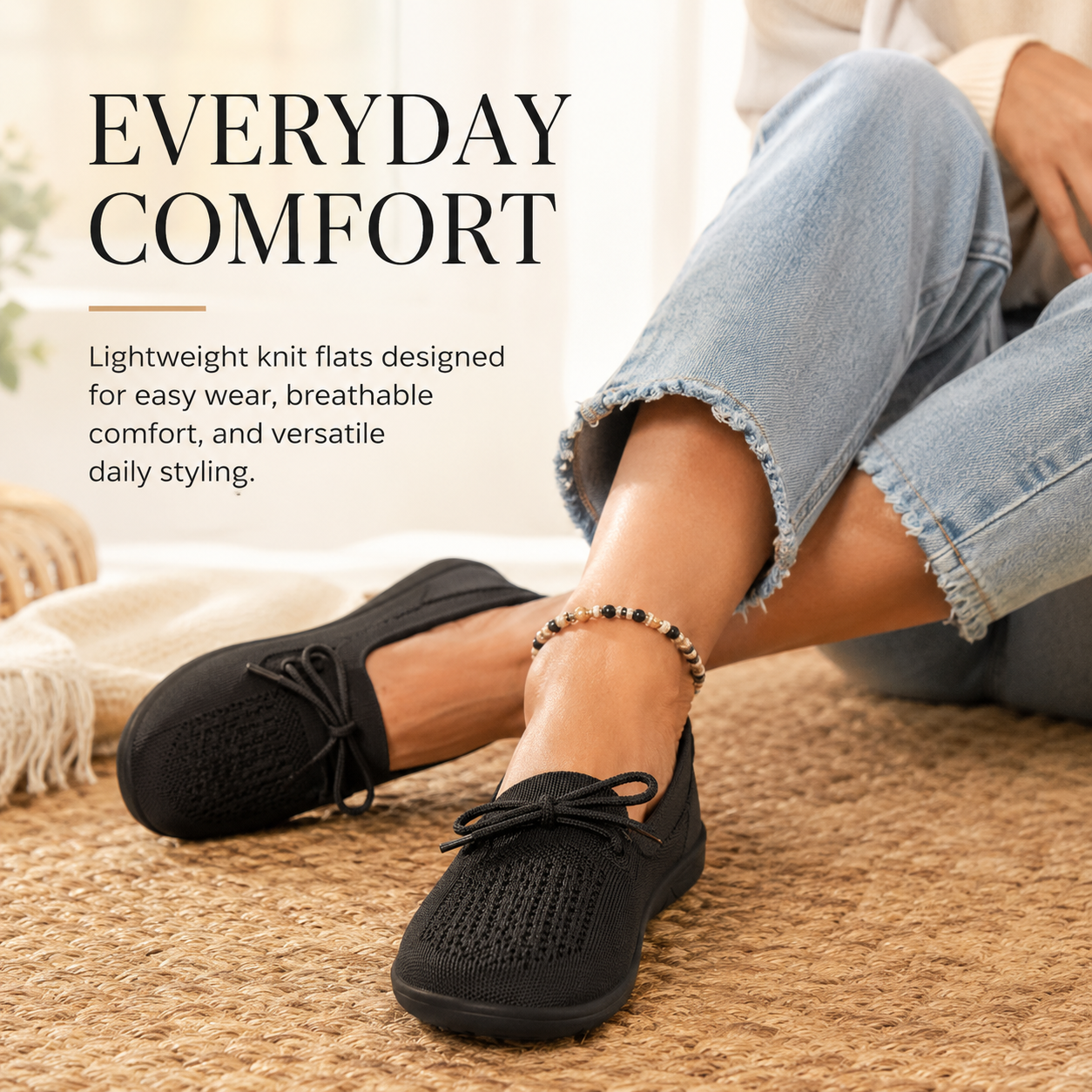 Women's Breathable Flat Shoes – Lightweight Slip-On for Walking, Work, and Everyday Comfort