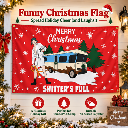 🎄 Festive Flick Quote Flag – Funny Christmas Banner, 3x5 Ft for Garage & Party