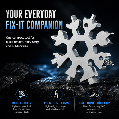 🔧 18-in-1 Snowflake Multi-Tool Wrench | Compact EDC Tool