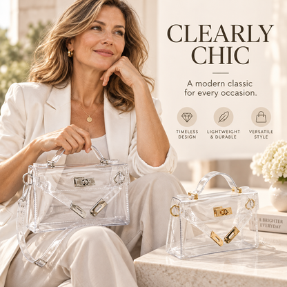 Clear Jelly Tote – Transparent Fashion Beach Bag, Large Capacity with Adjustable Strap & Secure Closure