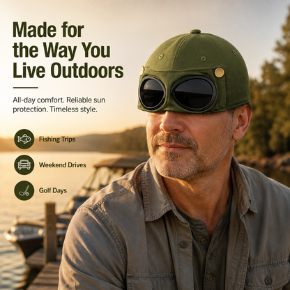 🕶️ Men's Outdoor Comfort Cap | Curved Visor Hat with Convenient Glasses Slot for Everyday Adventures 🌿