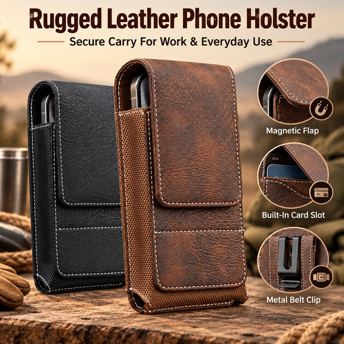 🔒 Magnetic Waist Pouch for Men – Card Slot, Metal Belt Clip, Lightweight & Versatile for Daily Use