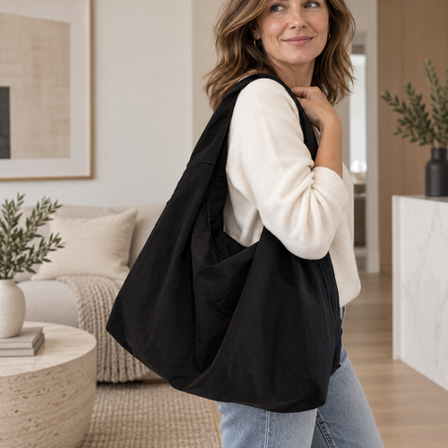 Geometric Crossbody Bag – Large Capacity, Multi-Pocket, Crossbody & Shoulder Strap, All-Season Commuter Bag