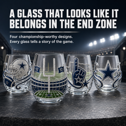 Football Drinking Glass – Game Day Statement Drinkware for Watch Parties & Victory Toasts