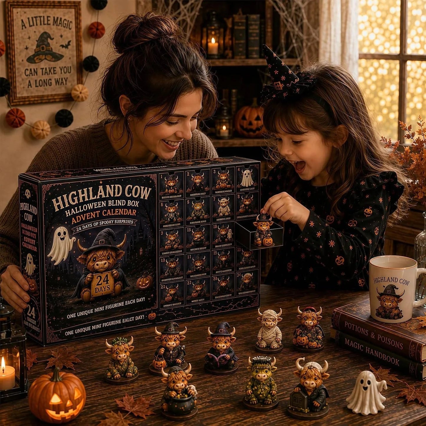 🐮 Highland Cow Halloween Advent Calendar 2026 – 24 Spooky Surprise Figurines