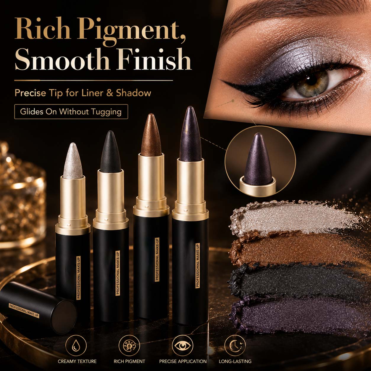 ✨ Hot Sale | 2-Pcs Waterproof Black Gel Eyeliner Set