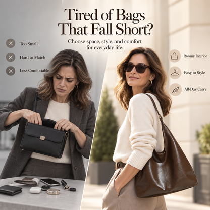 Women's PU Leather Shoulder Bag – Large-Capacity Crossbody Tote with Adjustable Strap, Zip Closure, Minimalist Everyday Style