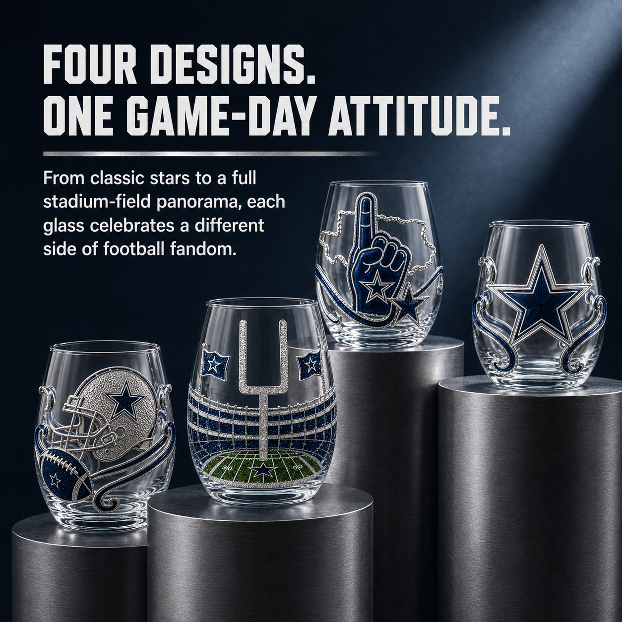 Football Drinking Glass – Game Day Statement Drinkware for Watch Parties & Victory Toasts