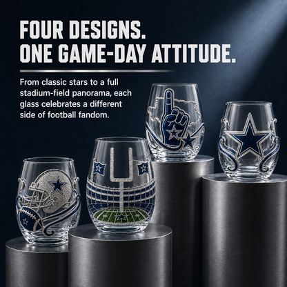 Football Drinking Glass – Game Day Statement Drinkware for Watch Parties & Victory Toasts