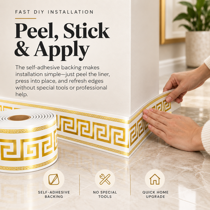🛠️ No-Tool Vinyl Baseboard Roll – Self-Adhesive Skirting Trim, Removable & Reusable, European Corner Guard for DIY Home Decor