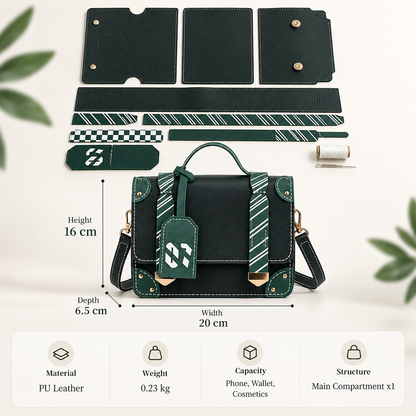 Gryffindor Hogwarts Crossbody Bag – Wizarding-Inspired Structured Satchel with Top Handle, Adjustable Strap