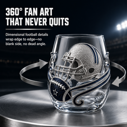 Football Drinking Glass – Game Day Statement Drinkware for Watch Parties & Victory Toasts