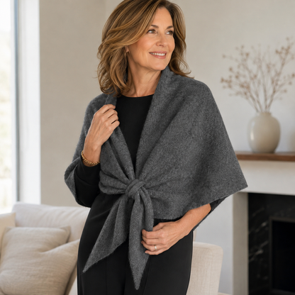 Soft Knit Shawl Wrap for Women – Lightweight Front-Tie Scarf for Every Season