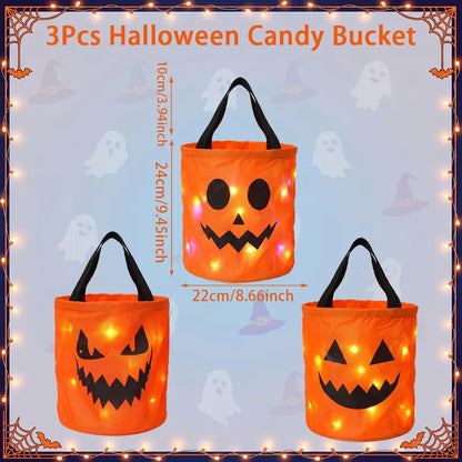 🎃Glow-Up Halloween LED Trick-or-Treat Candy Bucket Set