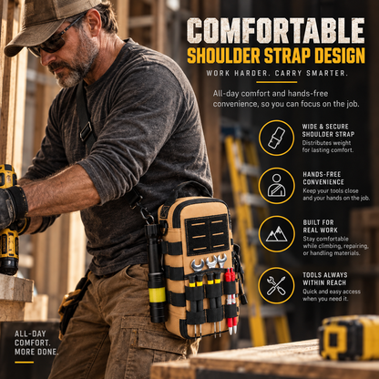 🔧 Waterproof Multi-Pocket Work Tote – Oxford Heavy-Duty Bag, Comfortable Shoulder Strap, Ideal for Trades & Professionals