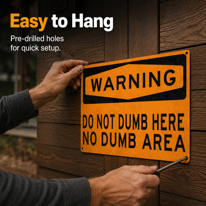 🚫 Warning Sign for Office & Garage – 8x12 Inch Humorous Metal Plaque, Perfect for Coworker Gag Gift