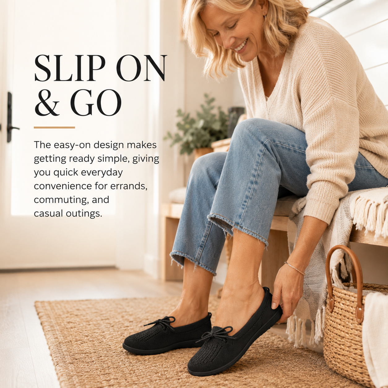 Women's Breathable Flat Shoes – Lightweight Slip-On for Walking, Work, and Everyday Comfort