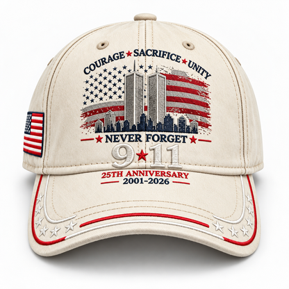 9/11 Never Forget 25th Anniversary Cap – Unisex Patriotic Memorial Hat🧢