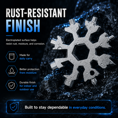 🔧 18-in-1 Snowflake Multi-Tool Wrench | Compact EDC Tool