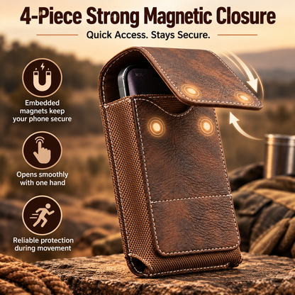 🔒 Magnetic Waist Pouch for Men – Card Slot, Metal Belt Clip, Lightweight & Versatile for Daily Use