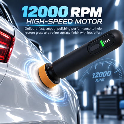 🚗 Battery-Powered Auto Buffer – 12K RPM 3-in-1 Polisher, Waxer & Scratch Remover