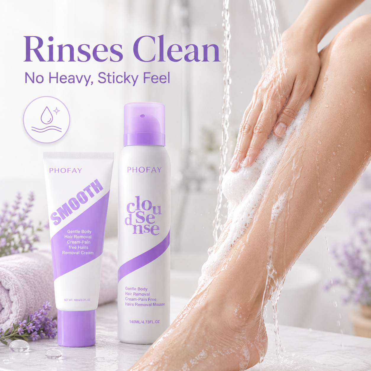 ✨ Gentle Hair Removal Foam for Sensitive Skin – Smooth, Easy-Rinse Body Care for Women & Men