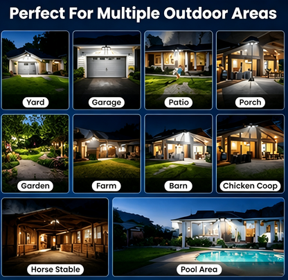 Solar Security Lights, 3-Heads Dimmable IP65 Waterproof