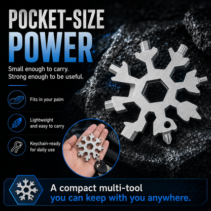 🔧 18-in-1 Snowflake Multi-Tool Wrench | Compact EDC Tool